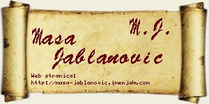 Maša Jablanović vizit kartica